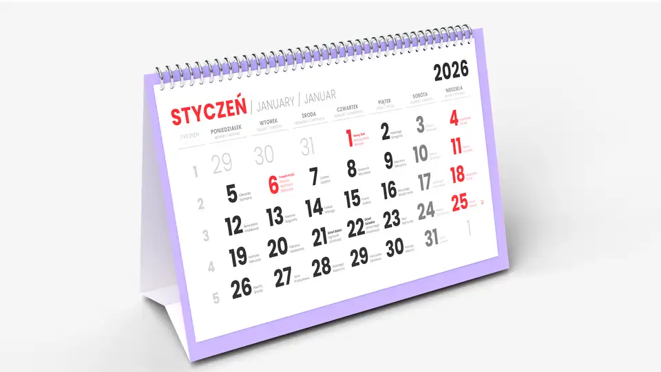 Kalendarze biurkowe Piramidki spiralowane (miesięczne)