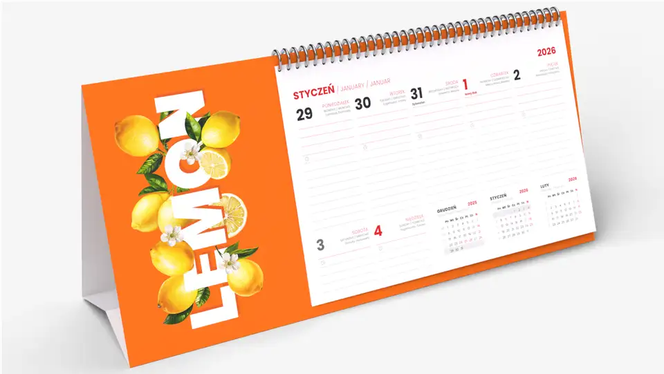 Kalendarze biurkowe Piramidki spiralowane (tygodniowe)