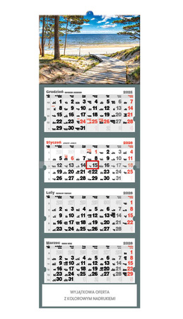 Kalendarz czterodzielny – Bałtycka plaża | J-C 85 BK