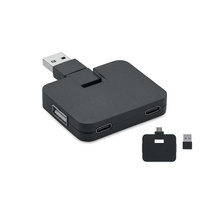 4-portowy hub USB SQUARE-C | MO-MO2254-03