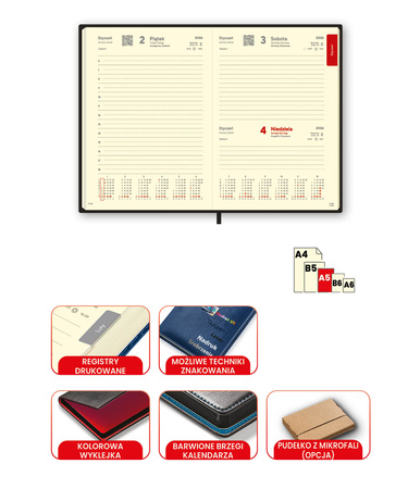 Kalendarz A5 Dzienny PIKO - registry drukowane | J-KH 170