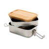 Double lunch box Alcora, srebrny | R08209.01