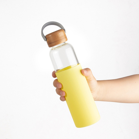 Szklana butelka Refresh 560 ml, żółty  | R08272.03