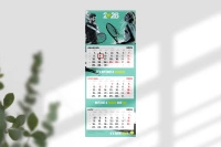 Kalendarz trójdzielny - wypukły twardy