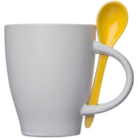 Kubek ceramiczny z łyżeczką PALERMO 250 ml | EG-509508