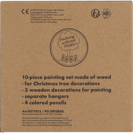 Zawieszki na choinkę do kolorowania z kredkami | MC-9317013