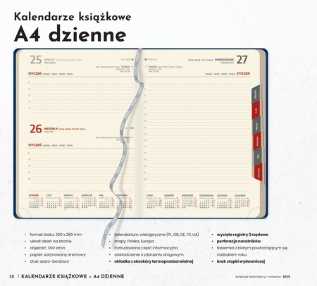 Kalendarz książkowy dzienny A4 | AT-KK50