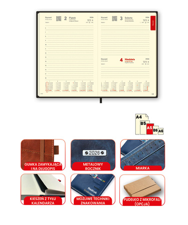 Kalendarz A5 Dzienny TECHBOOK - registry drukowane | J-KT 127