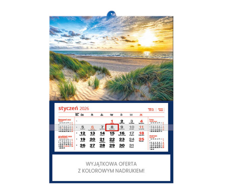 Kalendarz jednodzielny DUŻY – Zachód słońca nad Bałtykiem | J-JD 42