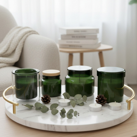 Świeca zapachowa w szkle Bloom, ciemny zielony | RD-R17377.51