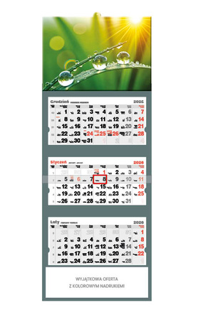 Kalendarz trójdzielny STANDARD – Kropla | J-T 81 BK