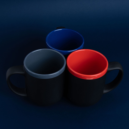Kubek ceramiczny soft-touch ALEX, szary - 500 ml | PR-6147.20