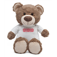 Maskotka Big Teddy w koszulce z motywem świątecznym, brązowy | RD-X74004.10