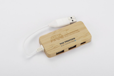 Rozdzielacz bambusowy HUB USB z wymienną wtyczką - RIVO | BC-09170-17