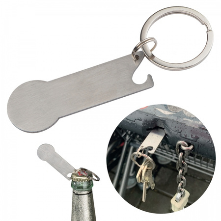 Brelok metalowy otwieracz do butelek z żetonem | MC-9158307