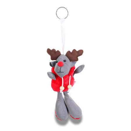 Brelok odblaskowy Reindeer, szary/czerwony | R73839