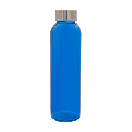 Kolorowa, szklana butelka Aqua Kuba 500 ml, niebieski  | R08176.04