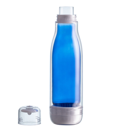 Butelka szklana z osłoną Smart 520 ml, niebieski | R08269.04