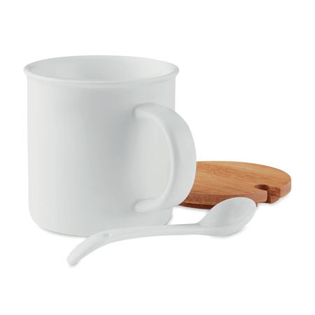Porcelanowy kubek z łyżeczką | MO-MO9708-06