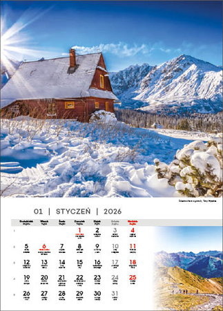 Kalendarz wieloplanszowy STANDARD – Tatry | J-WP121
