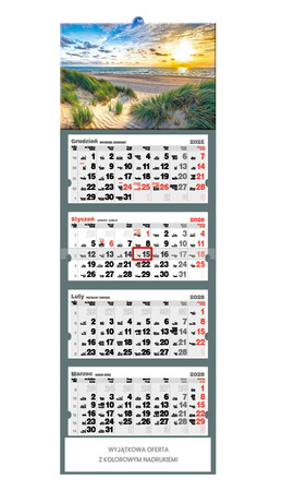 Kalendarz czterodzielny – Zachód słońca nad Bałtykiem | J-C 42 BK