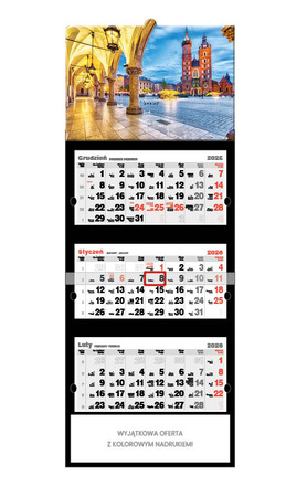 Kalendarz trójdzielny STANDARD – Kraków | J-T 53 BK