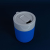 Kubek ceramiczny TEONA z plastikową pokrywką, szary - 320 ml | PR-6146.33