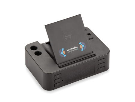 Budzik z ładowarką indukcyjną CLOCKI | BC-09172-02
