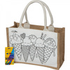Torba z juty do kolorowania z kredkami | MC-6396513