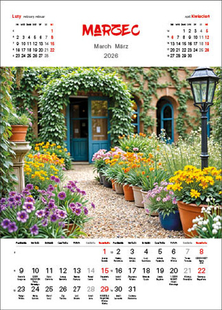 Kalendarz wieloplanszowy STANDARD – Ogrody | J-WP 133