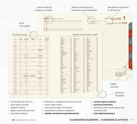 Kalendarz książkowy dzienny A5 | AT-KK13