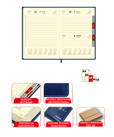 A5 Dzienny - registry wycinane | J-KR 321