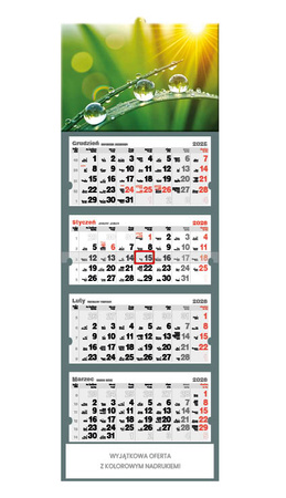 Kalendarz czterodzielny – Kropla | J-C 81 BK