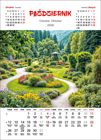 Kalendarz wieloplanszowy STANDARD – Ogrody | J-WP133