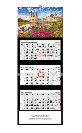 Kalendarz trójdzielny STANDARD – Zamek Moszna | J-T 58 BK