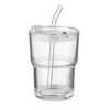 Szklany kubek ze słomką 400ml | MO-MO2502-22