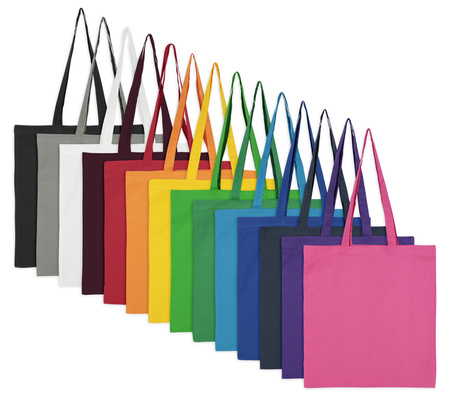 Płaska torba bawełniana 140g kolorowa z kolorowym nadrukiem | CB140.101