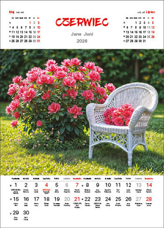 Kalendarz wieloplanszowy STANDARD – Ogrody | J-WP133