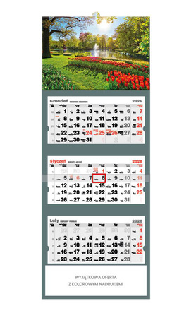 Kalendarz trójdzielny STANDARD – Park | J-T 48 BK