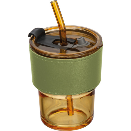 Kubek szklany ze słomką 320 ml | MC-8384408