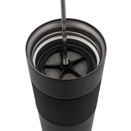 Kubek termiczny z french press Aspet 450 ml, czarny  | R08191.02