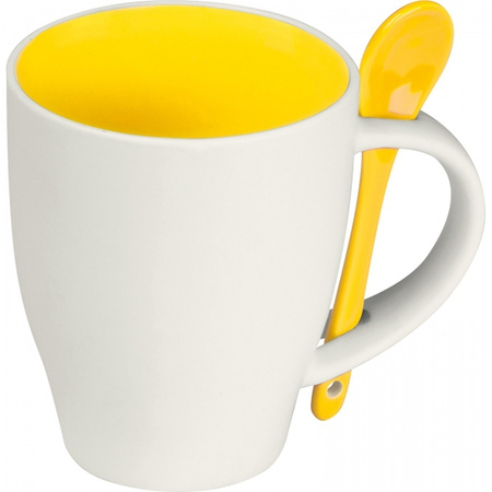 Kubek ceramiczny z łyżeczką 250 ml | MC-8509508