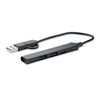 Hub USB z 4 portami 19 cm CURRENT | MO-MO2294-03