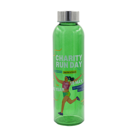 Kolorowa, szklana butelka Aqua Kuba 500 ml, zielony  | R08176.05