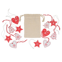 Zestaw drewnianych ozdób świątecznych | RD-X91023.13