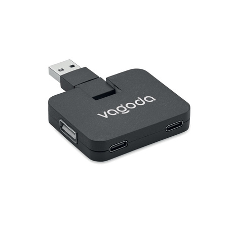 4-portowy hub USB SQUARE-C | MO-MO2254-03