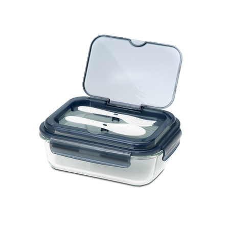 Szklany Lunchbox ze sztućcami 1000 ml Lagos | RD-R08444.02
