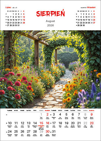 Kalendarz wieloplanszowy STANDARD – Ogrody | J-WP133