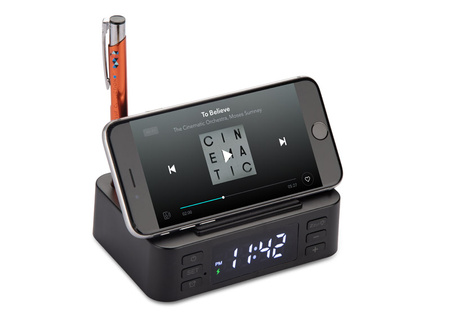 Budzik z ładowarką indukcyjną CLOCKI | BC-09172-02