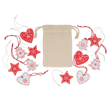 Zestaw drewnianych ozdób świątecznych | RD-X91023.13